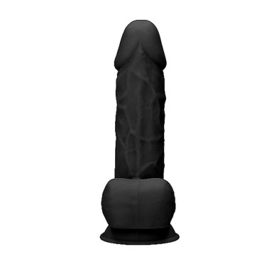 Silicone Dildo With Balls - 21,6 cm - Black